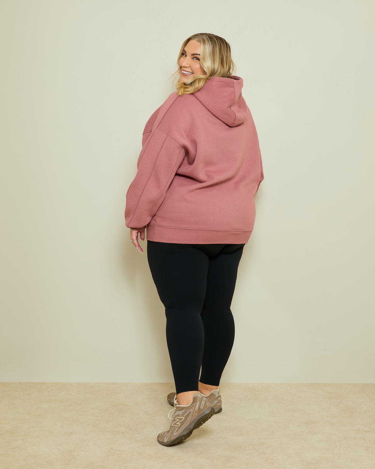 OVERSIZED EMBROIDERED HOODIE- DUSTY ROSE