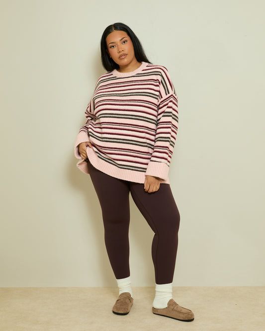 SOFT STAPLE HIGH WAIST LEGGINGS - CHOCOLATE TRUFFLE