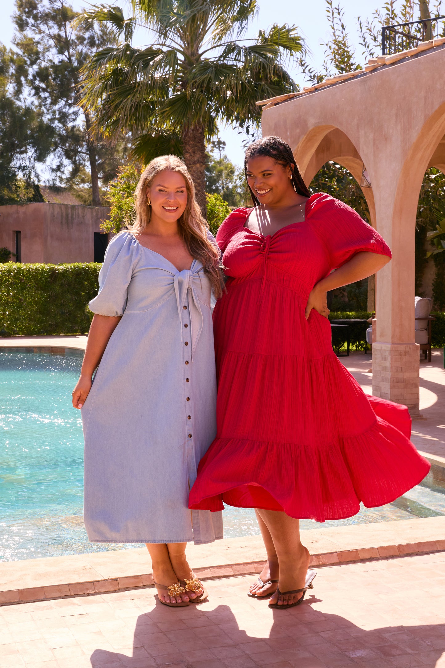 TEXTURED TIERED MIDAXI DRESS