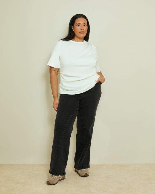 COMFORT STRETCH TWIST SEAM JEANS- WASHED BLACK