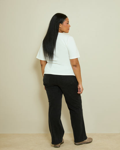 COMFORT STRETCH TWIST SEAM JEANS- WASHED BLACK