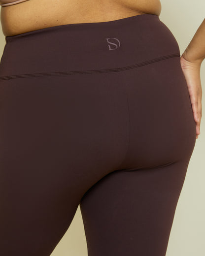 SOFT STAPLE HIGH WAIST LEGGINGS - CHOCOLATE TRUFFLE