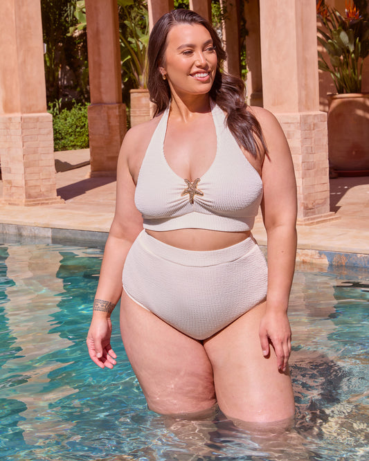 CRINKLE HALTERNECK BIKINI TOP