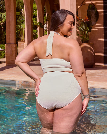CRINKLE HIGH WAISTED BIKINI BOTTOMS