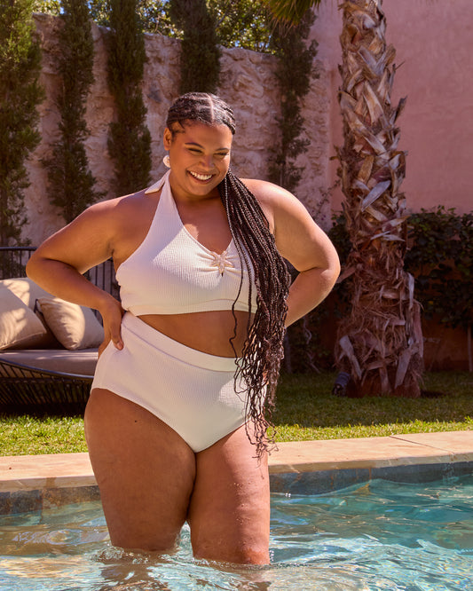CRINKLE HIGH WAISTED BIKINI BOTTOMS