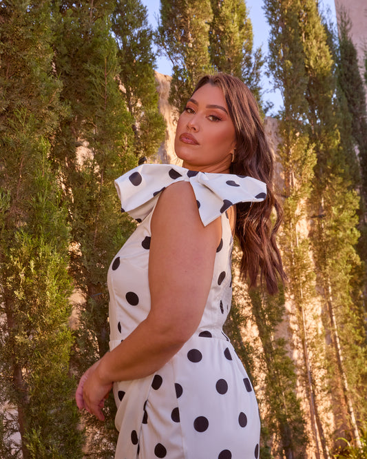 POLKA DOT WRAP MIDI DRESS