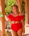 RUFFLE RUCHED BIKINI TOP